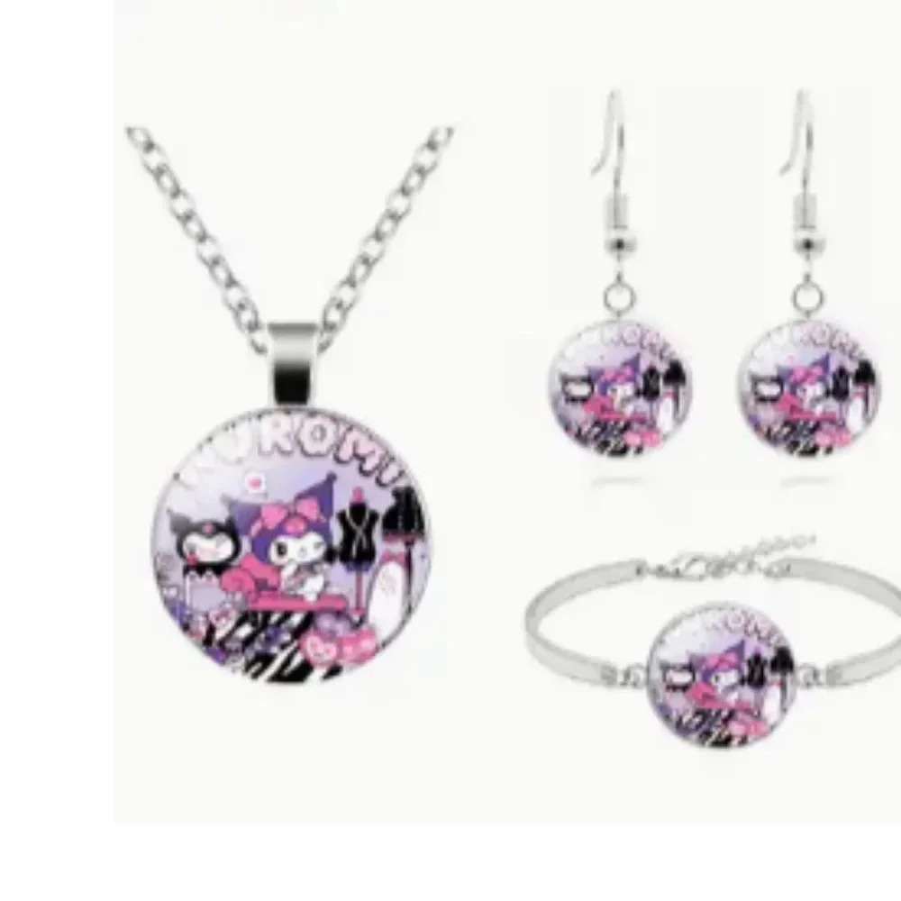 2/$30 Or 3/$35 BRAND‎ NEW 3 piece Kuromi jewelry Gift set (#930)(S)